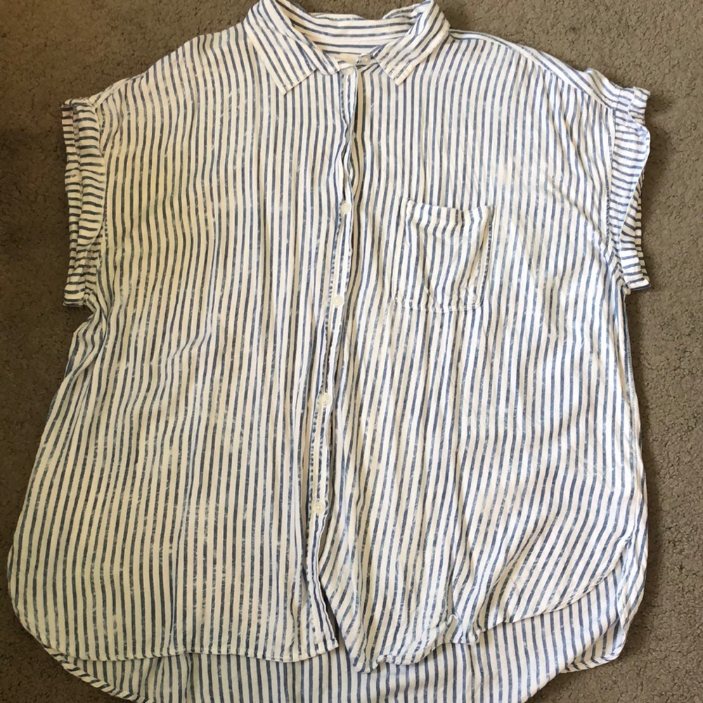 Pin stripe AE button up top